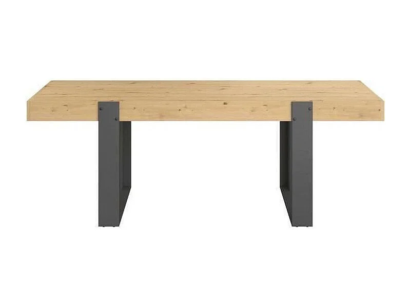 Table à manger rectangulaire style industriel - Panneaux de particules - 224 x 93 x Hauteur 79 cm