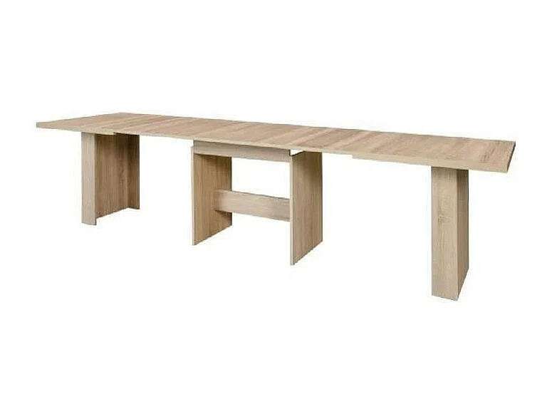 Table à manger extensible de 6 à 12 personnes style contemporain chêne Sonoma - DINING - 140-273 x 90 cm