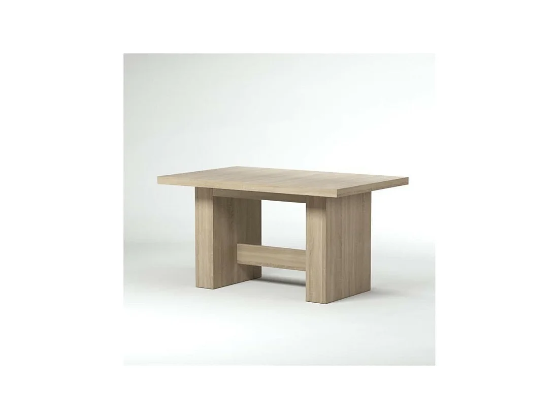 Table à manger extensible de 6 à 12 personnes style contemporain chêne Sonoma - DINING - 140-273 x 90 cm
