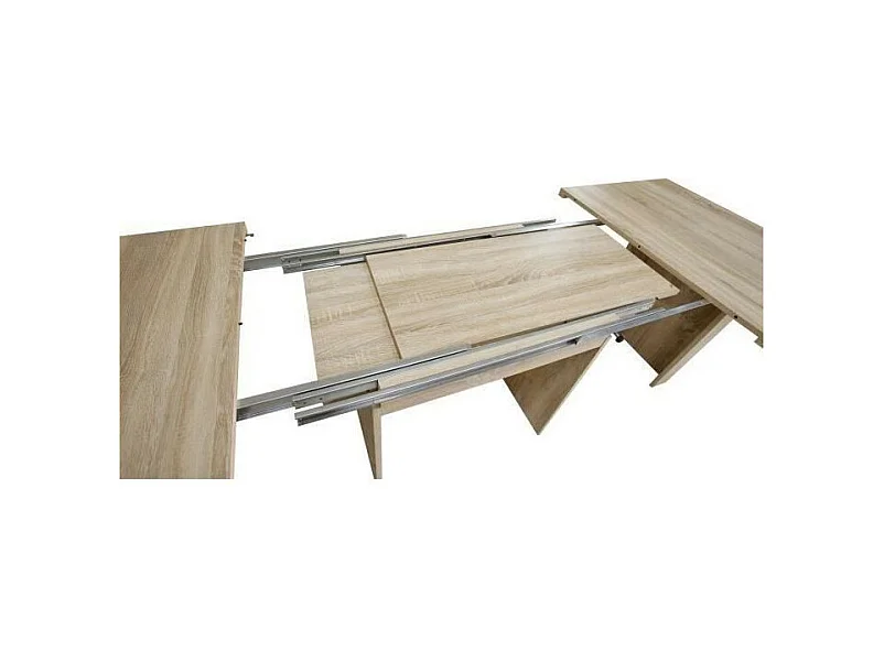 Table à manger extensible de 6 à 12 personnes style contemporain chêne Sonoma - DINING - 140-273 x 90 cm