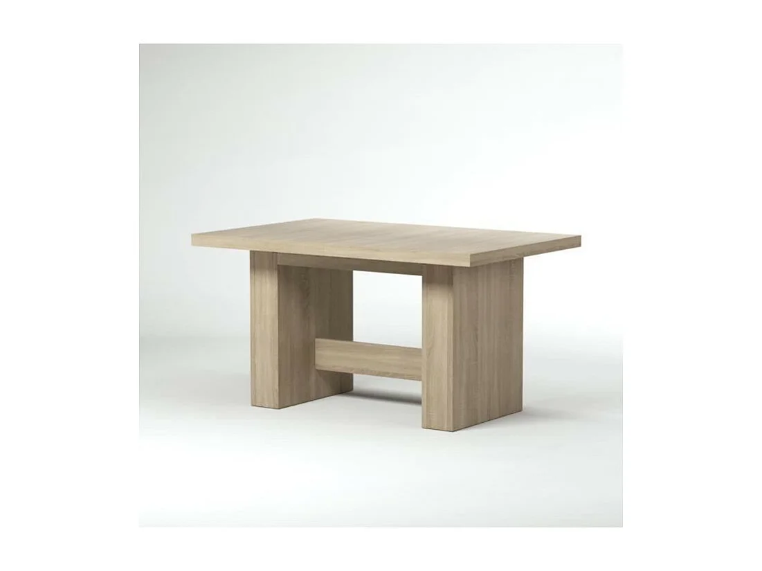 Table à manger extensible de 6 à 12 personnes style contemporain chêne Sonoma - DINING - 140-273 x 90 cm