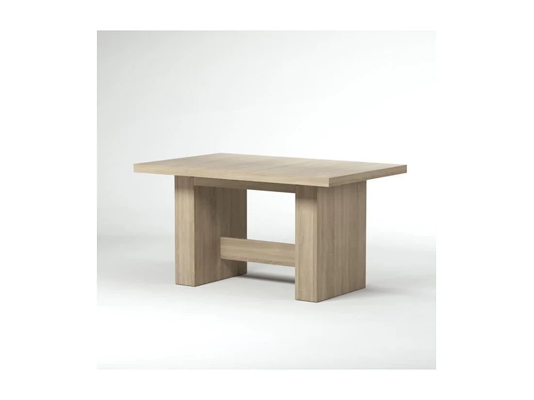 Table à manger extensible de 6 à 12 personnes style contemporain chêne Sonoma - DINING - 140-273 x 90 cm