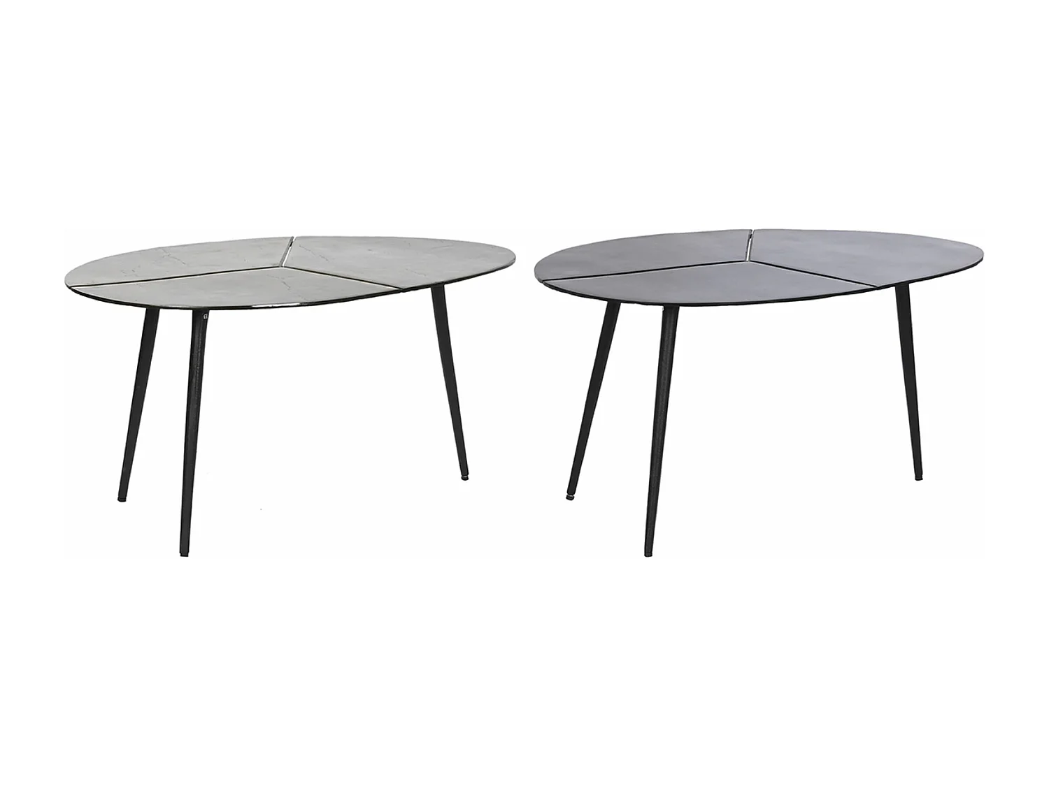 Set de 2 tables d'appoints en aluminium coloris noir, doré