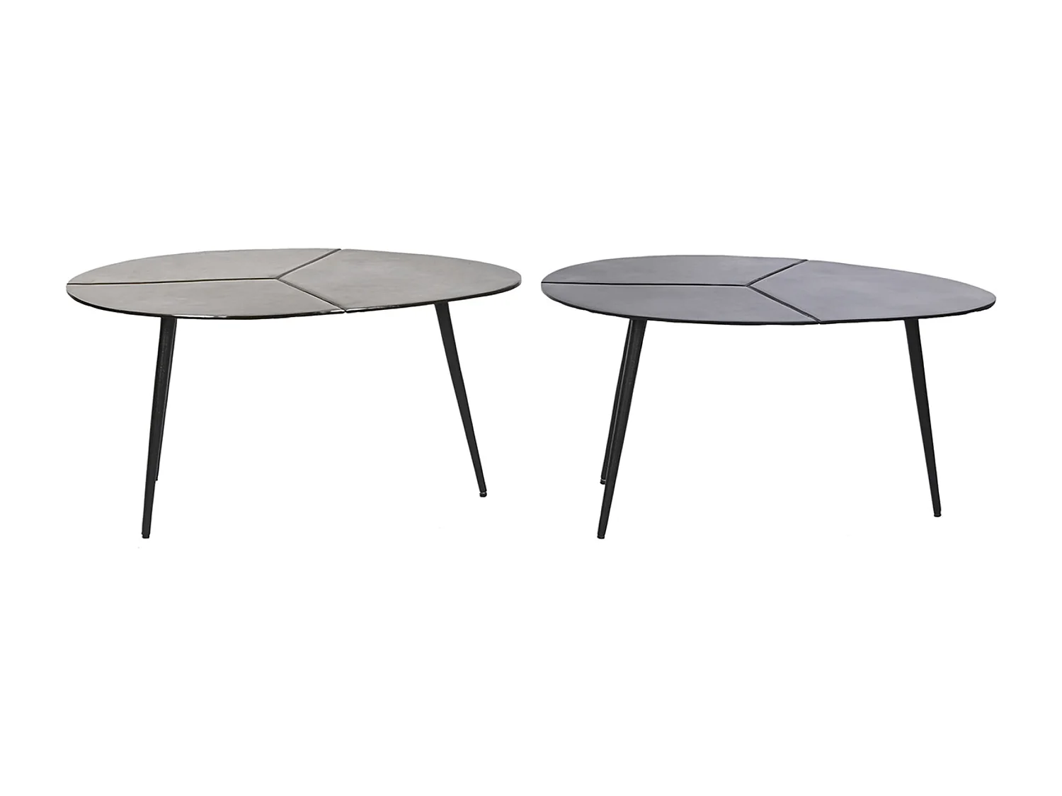 Set de 2 tables d'appoints en aluminium coloris noir, doré