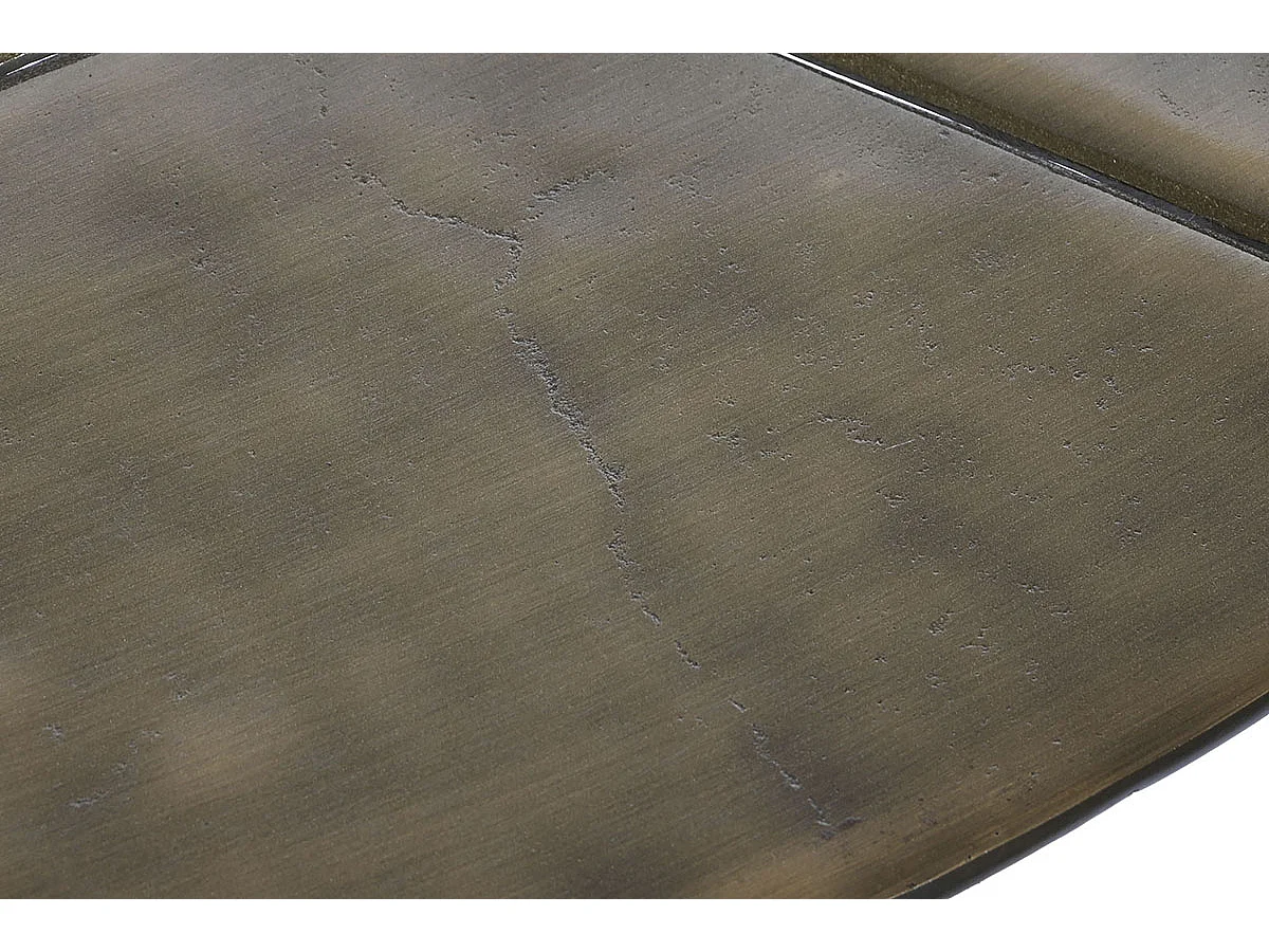 Set de 2 tables d'appoints en aluminium coloris noir, doré