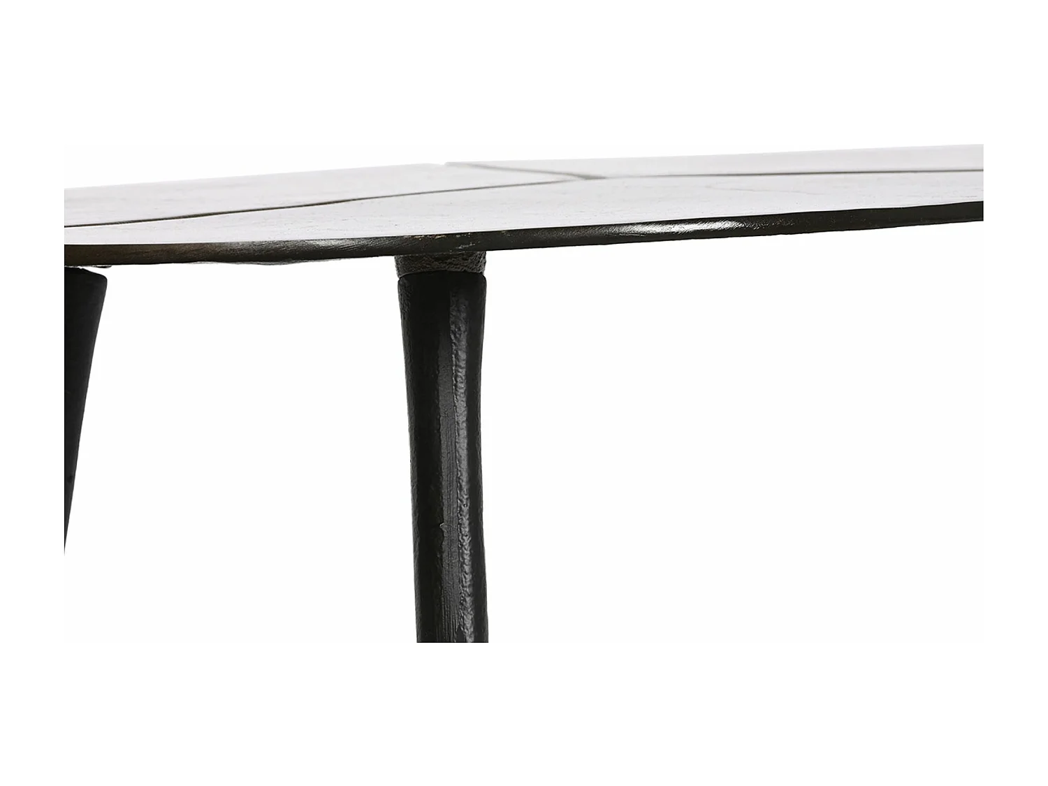Set de 2 tables d'appoints en aluminium coloris noir, doré