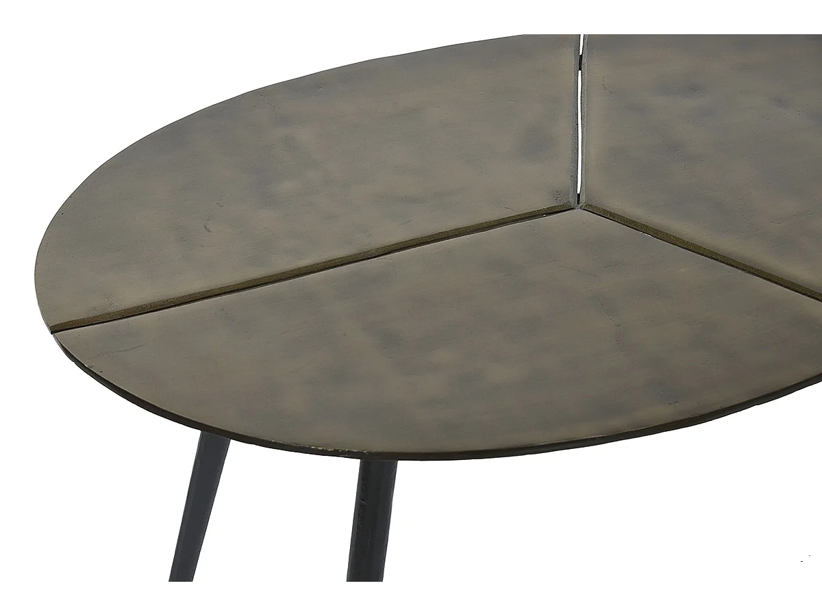 Set de 2 tables d'appoints en aluminium coloris noir, doré