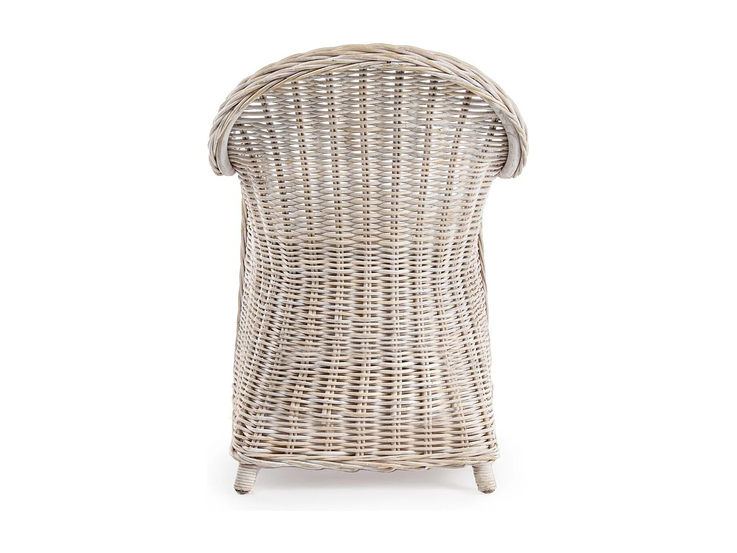 Fauteuil en rotin blanchi et coussin en coton - SAINT TROPEZ
