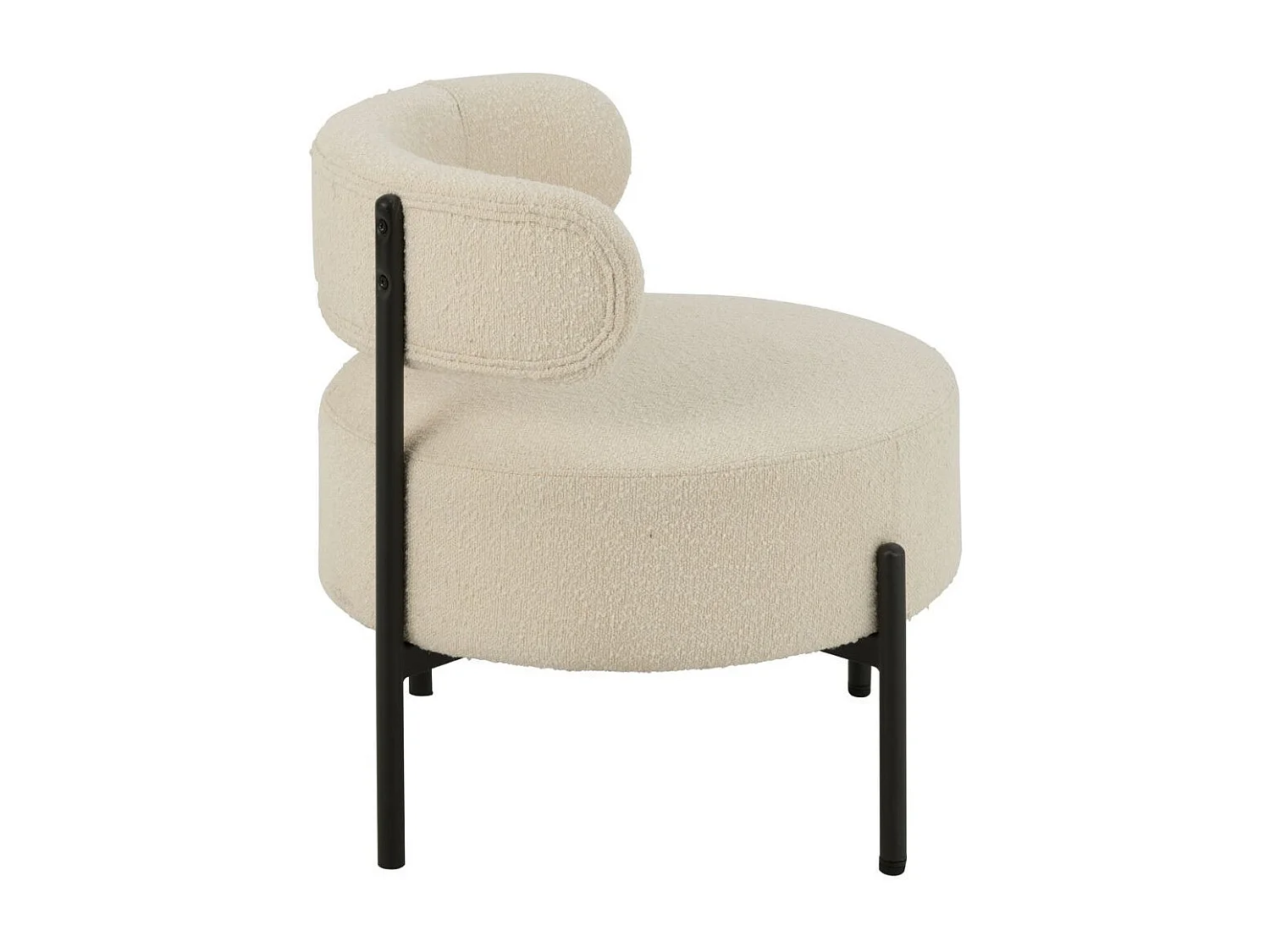 Fauteuil lounge en métal noir et bouclette - GERDA