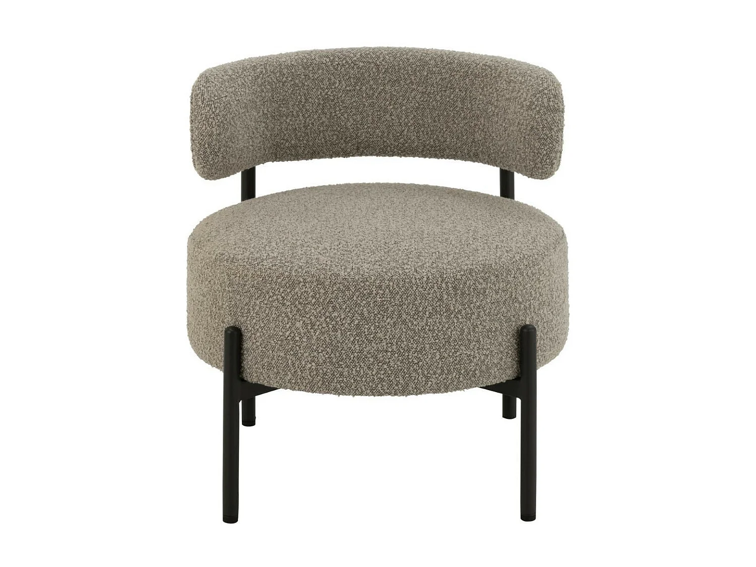 Fauteuil lounge en métal noir et bouclette - GERDA