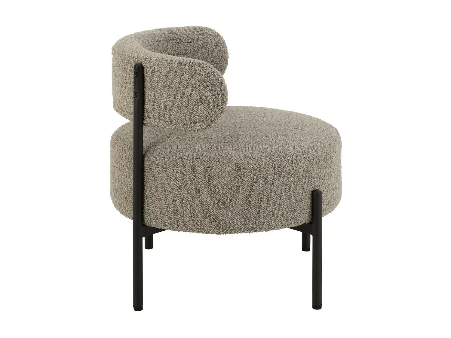 Fauteuil lounge en métal noir et bouclette - GERDA