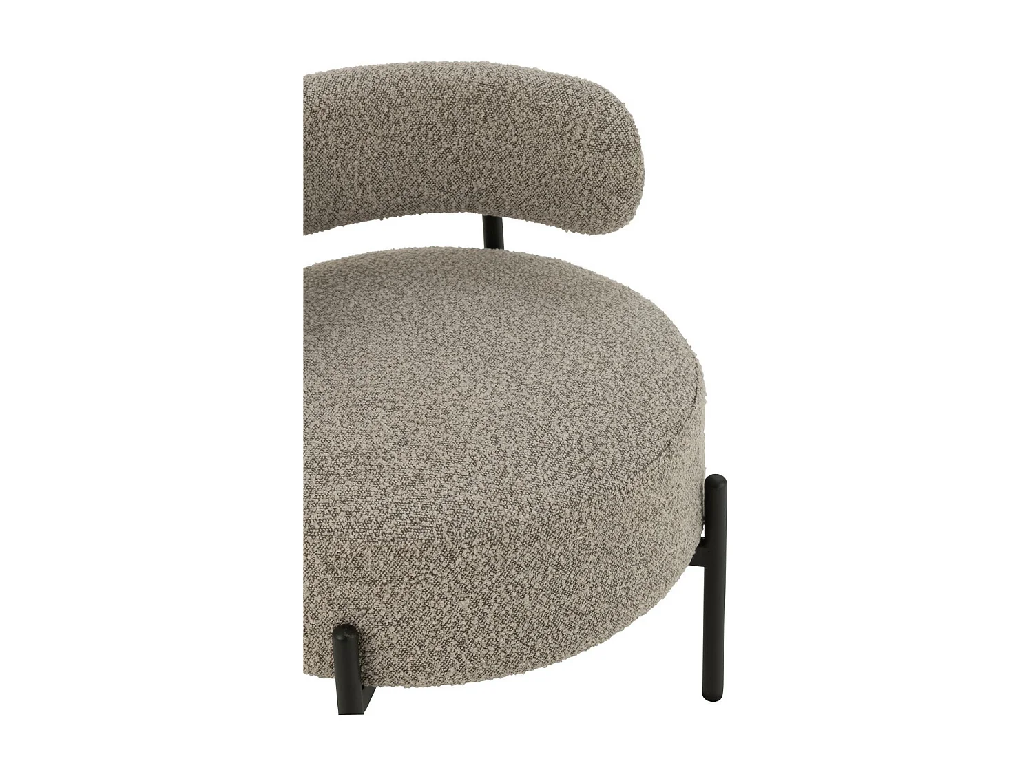 Fauteuil lounge en métal noir et bouclette - GERDA