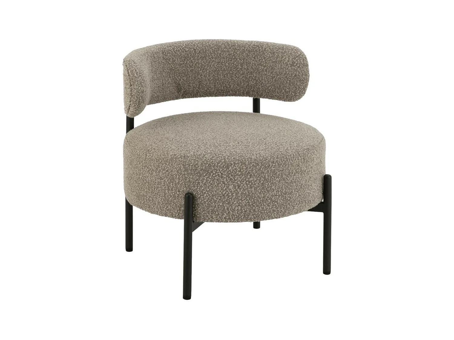 Fauteuil lounge en métal noir et bouclette - GERDA