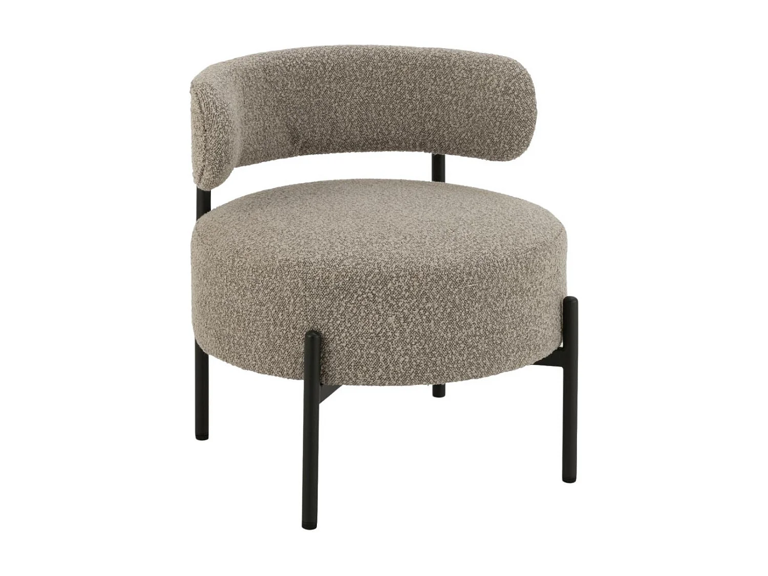 Fauteuil lounge en métal noir et bouclette - GERDA