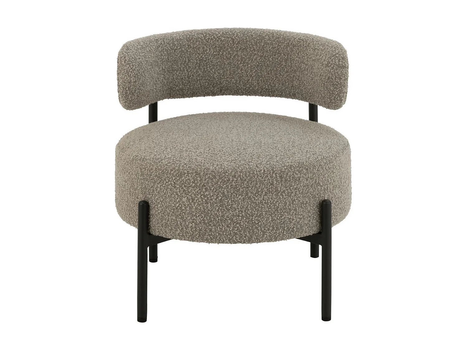 Fauteuil lounge en métal noir et bouclette - GERDA