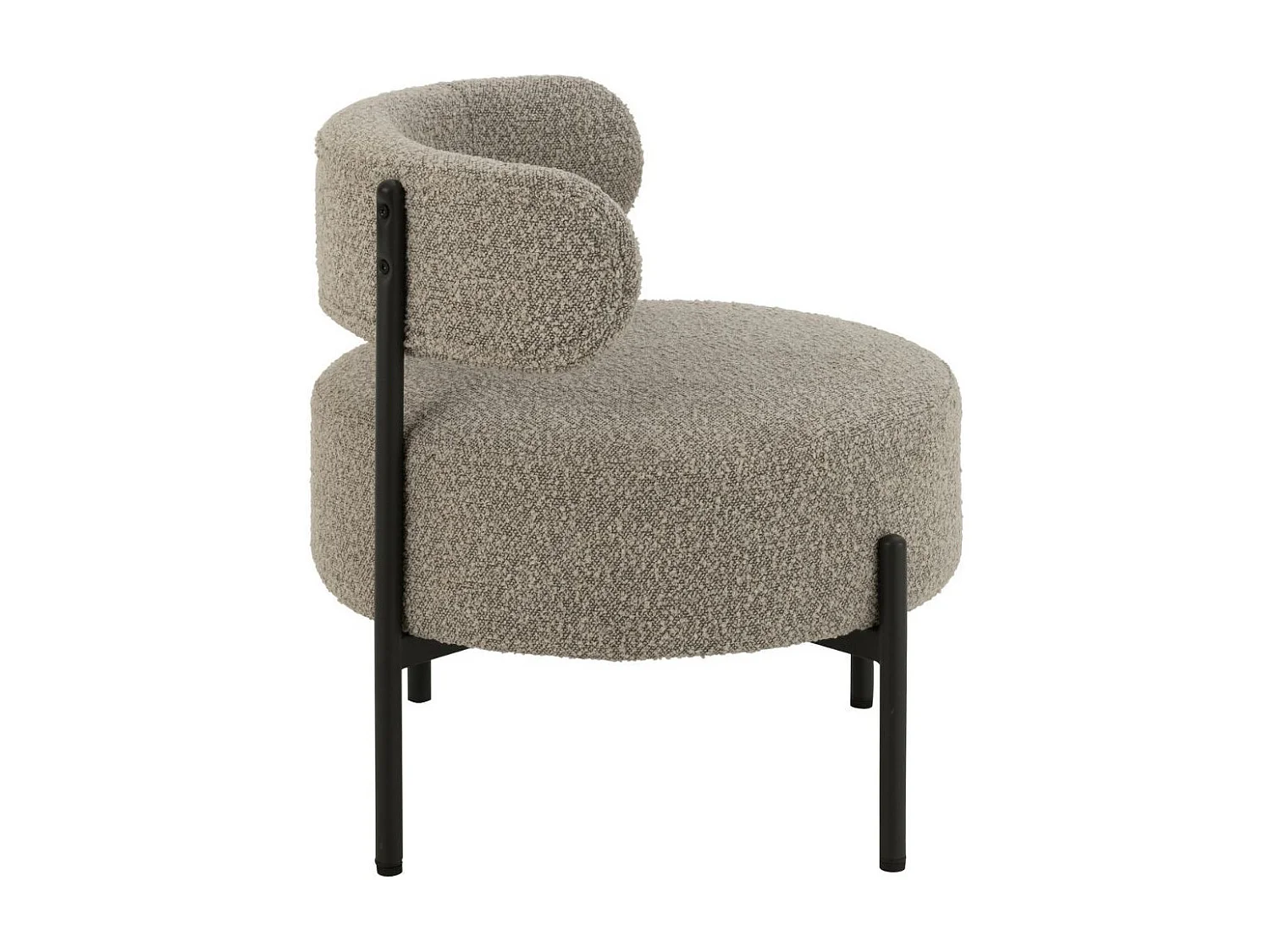 Fauteuil lounge en métal noir et bouclette - GERDA