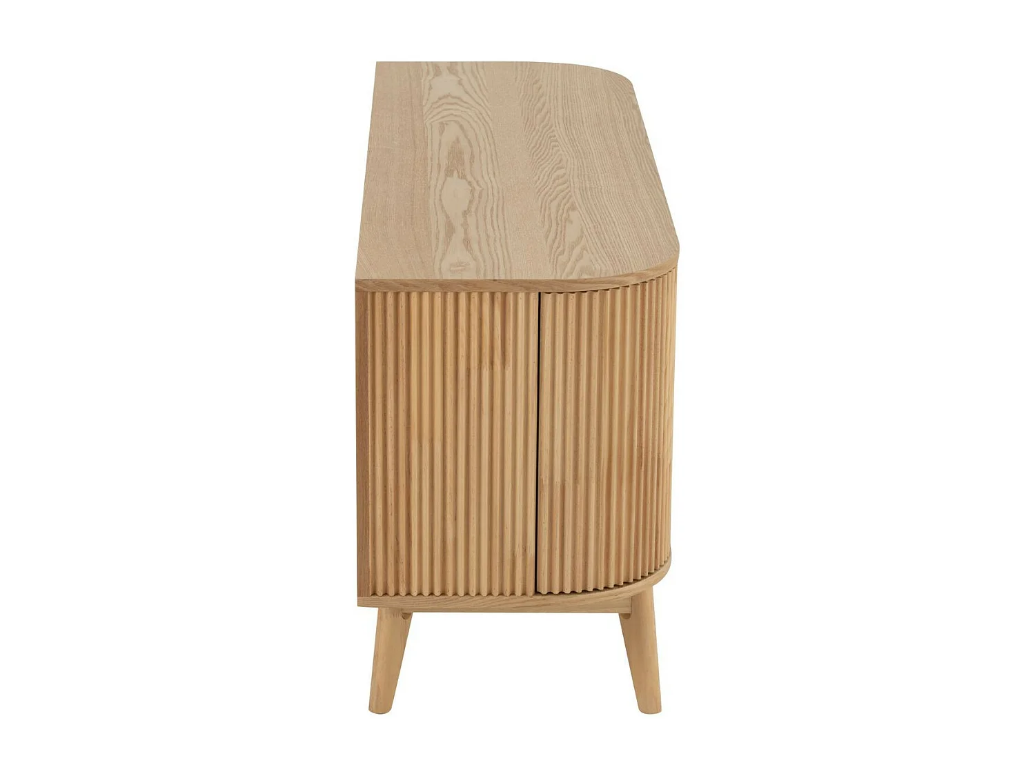 Meuble TV en bois naturel 2 portes 1 tiroir 1 niche - ORIGAMI