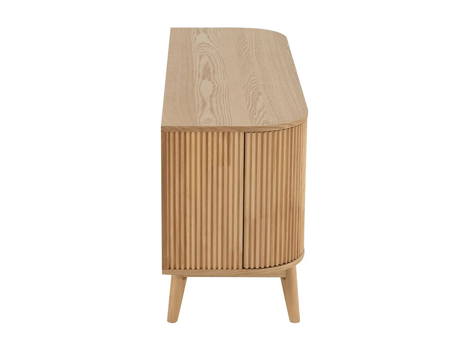 Meuble TV en bois naturel 2 portes 1 tiroir 1 niche - ORIGAMI