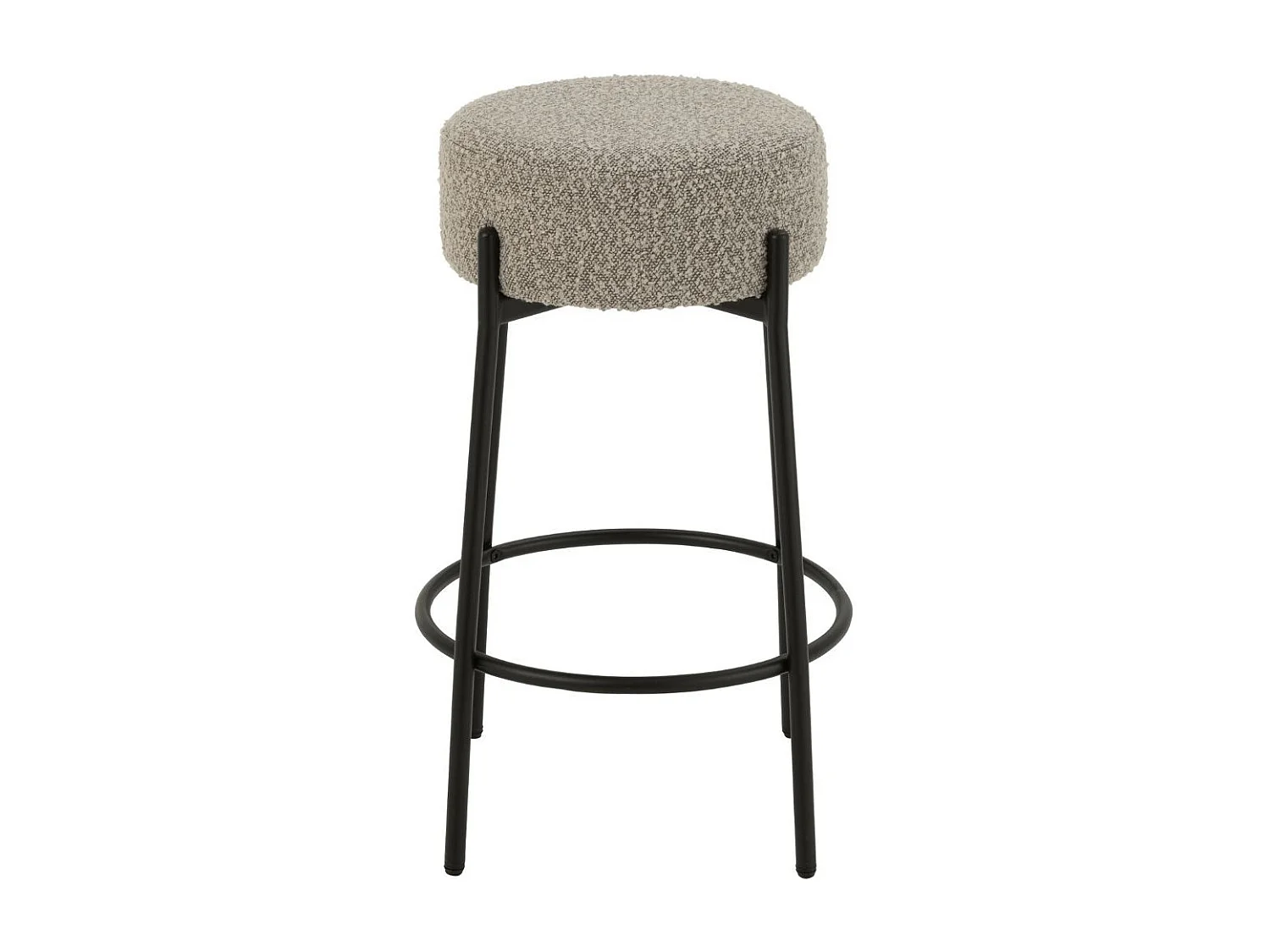 Tabourets de bar en métal noir et bouclette (lot de 2) - GERDA