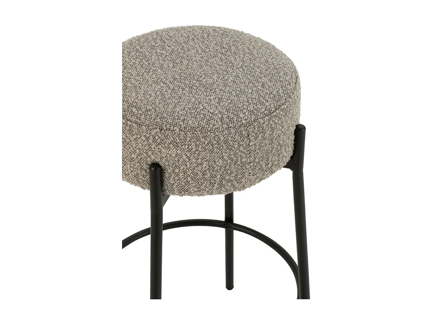 Tabourets de bar en métal noir et bouclette (lot de 2) - GERDA