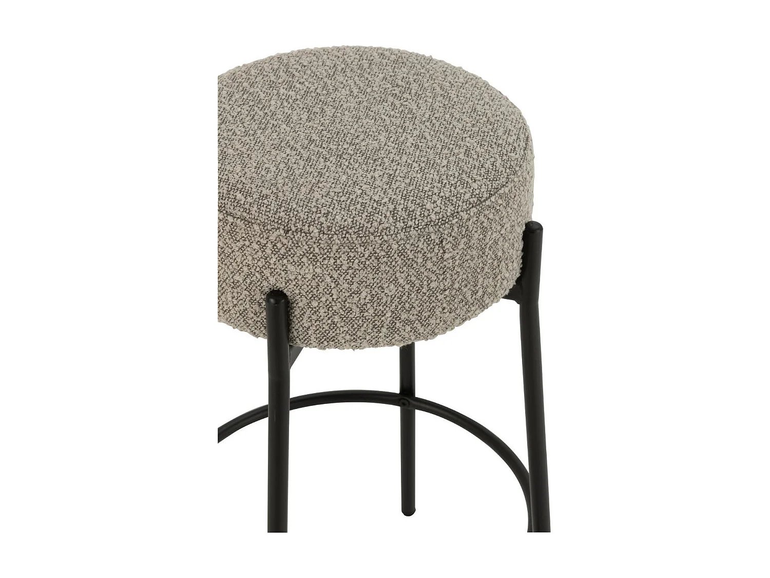 Tabourets de bar en métal noir et bouclette (lot de 2) - GERDA