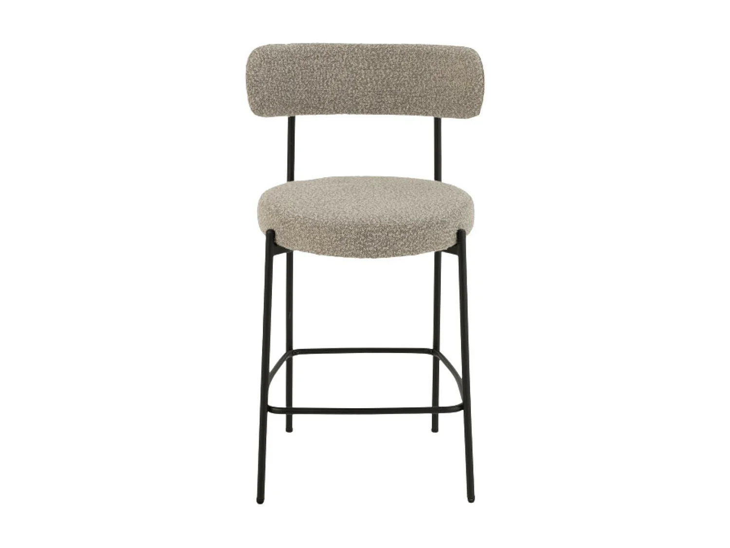 Chaises de bar en métal noir et bouclette (lot de 2) - GERDA