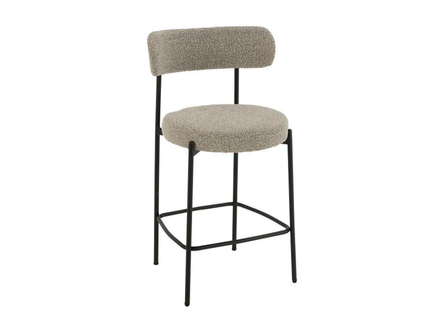 Chaises de bar en métal noir et bouclette (lot de 2) - GERDA
