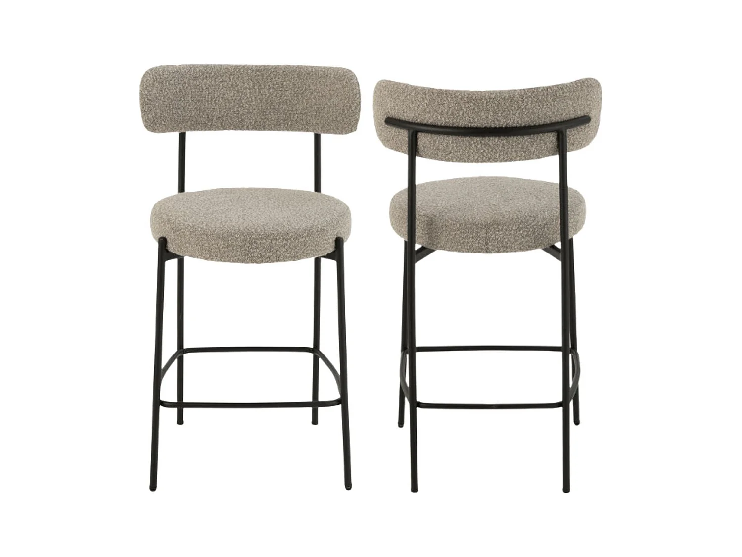 Chaises de bar en métal noir et bouclette (lot de 2) - GERDA