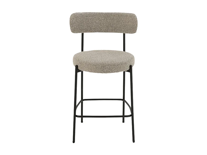Chaises de bar en métal noir et bouclette (lot de 2) - GERDA