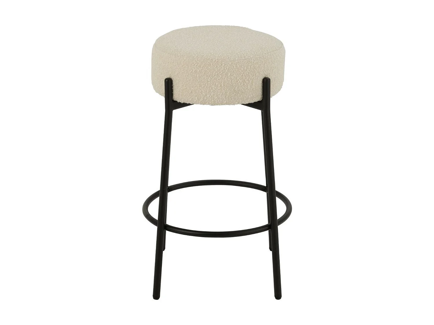 Tabourets de bar en métal noir et bouclette (lot de 2) - GERDA