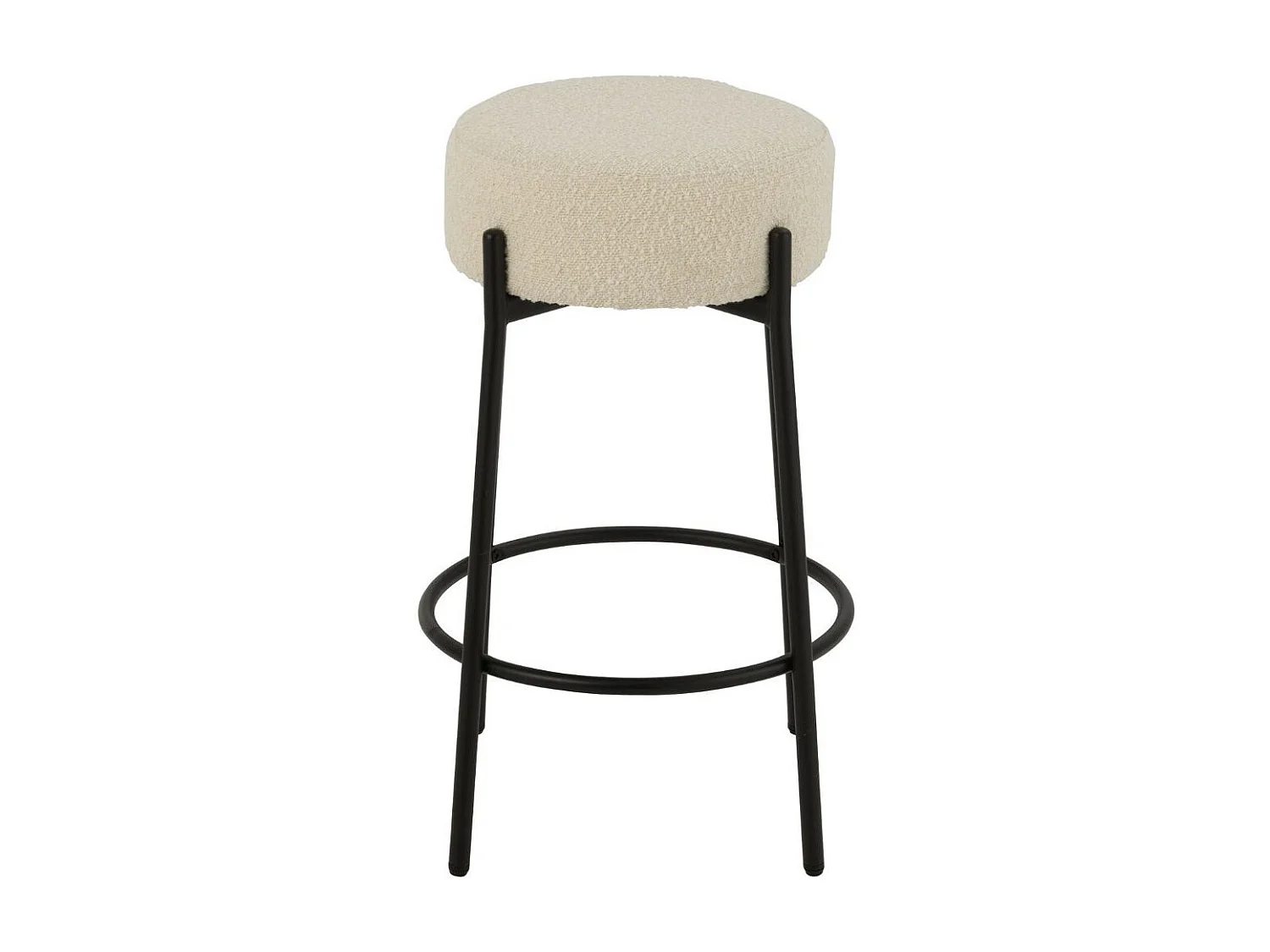 Tabourets de bar en métal noir et bouclette (lot de 2) - GERDA