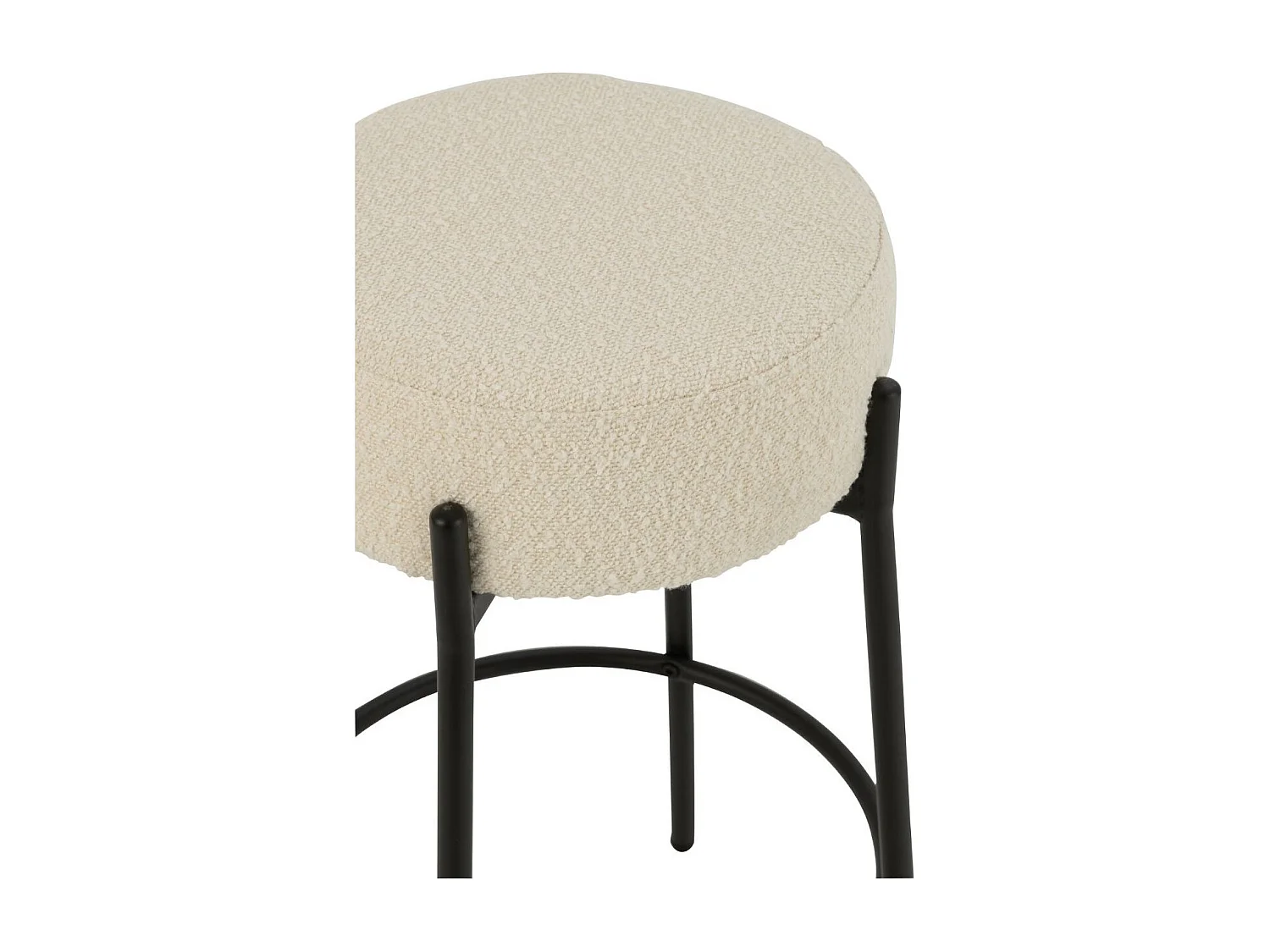 Tabourets de bar en métal noir et bouclette (lot de 2) - GERDA