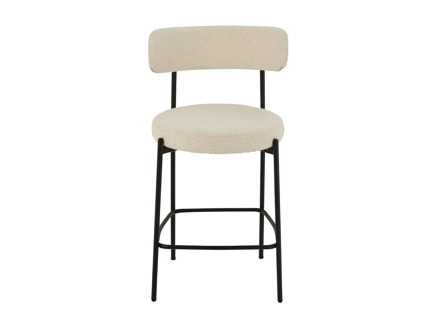 Chaises de bar en métal noir et bouclette (lot de 2) - GERDA