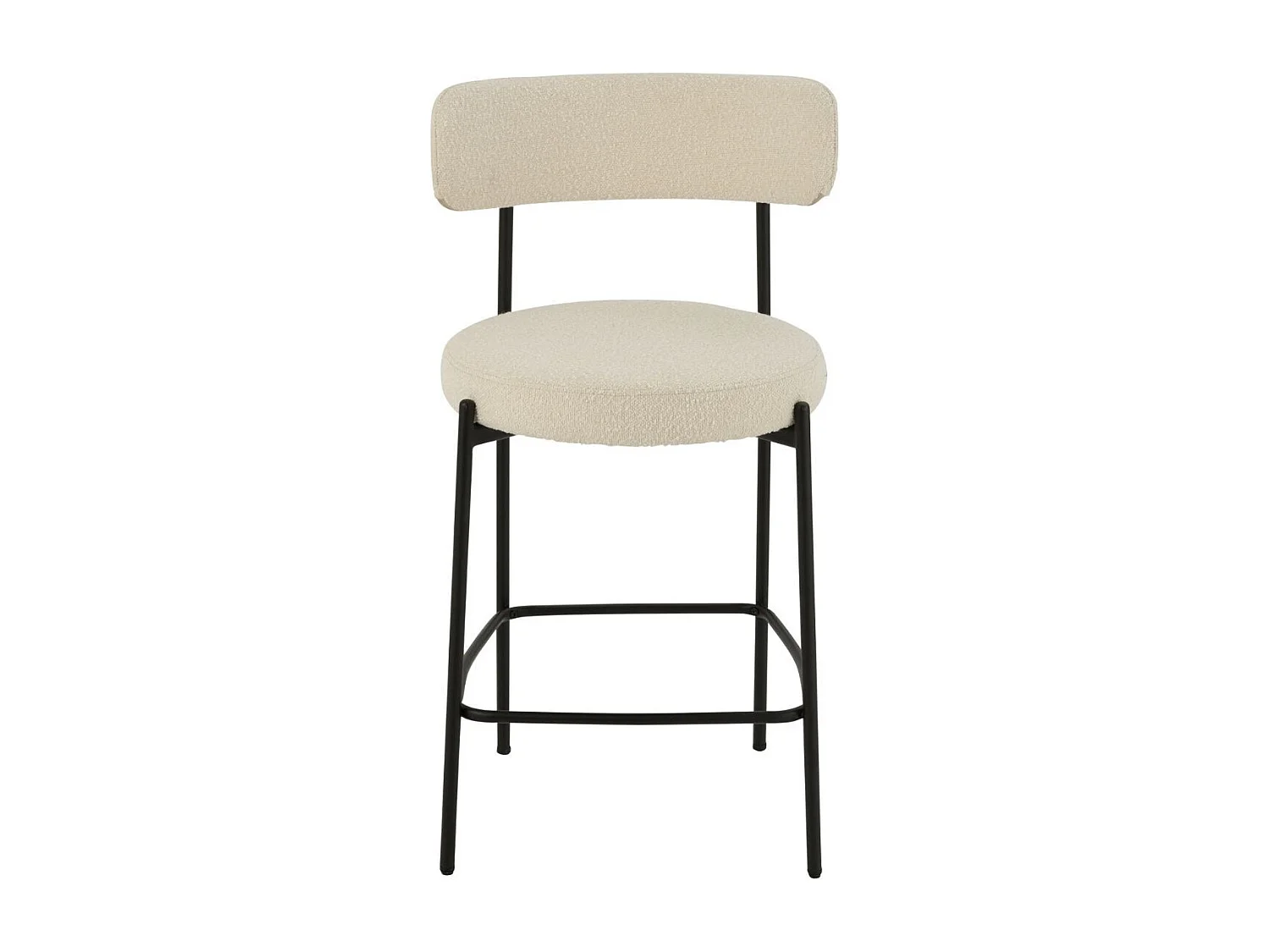Chaises de bar en métal noir et bouclette (lot de 2) - GERDA