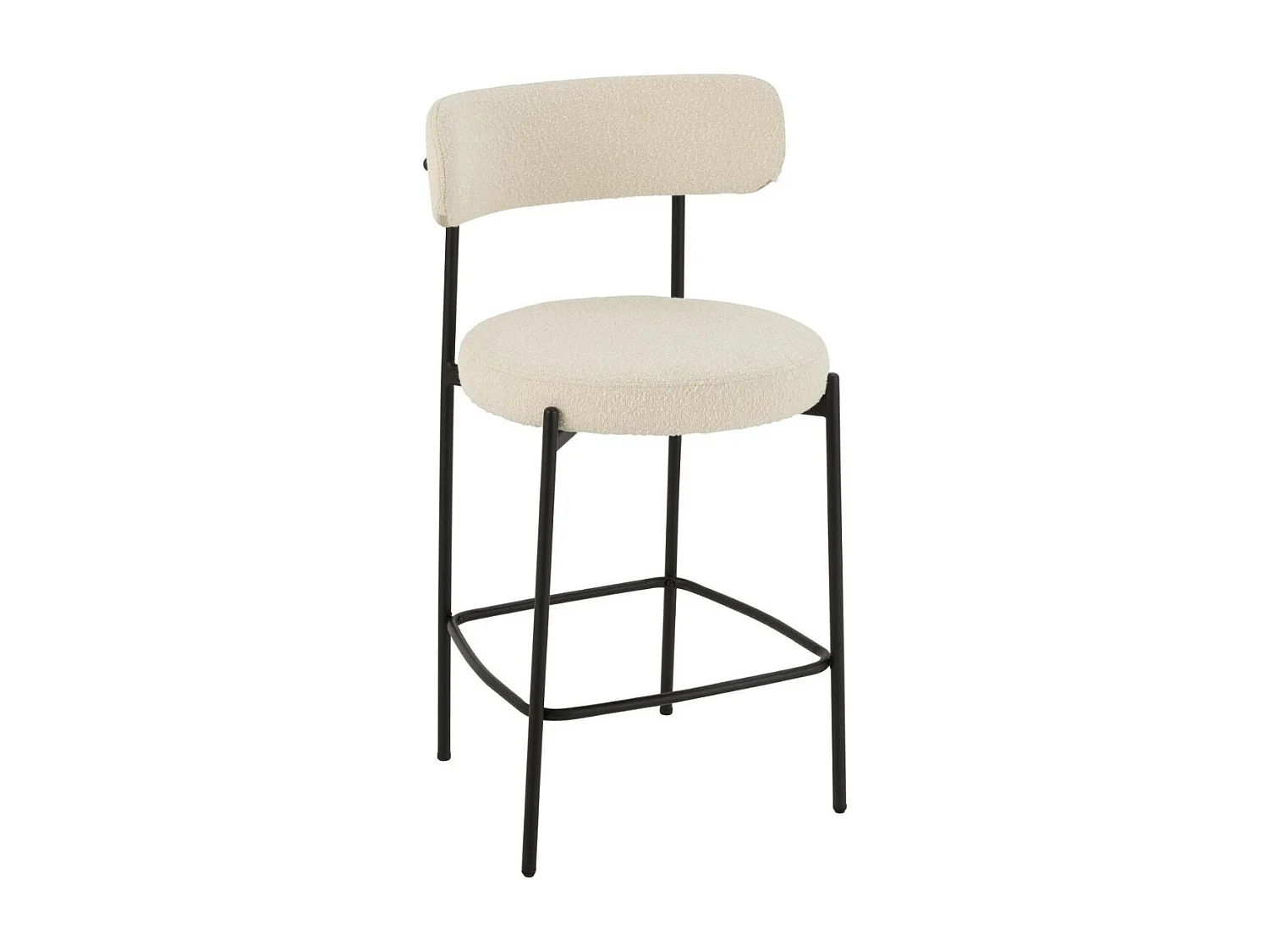Chaises de bar en métal noir et bouclette (lot de 2) - GERDA