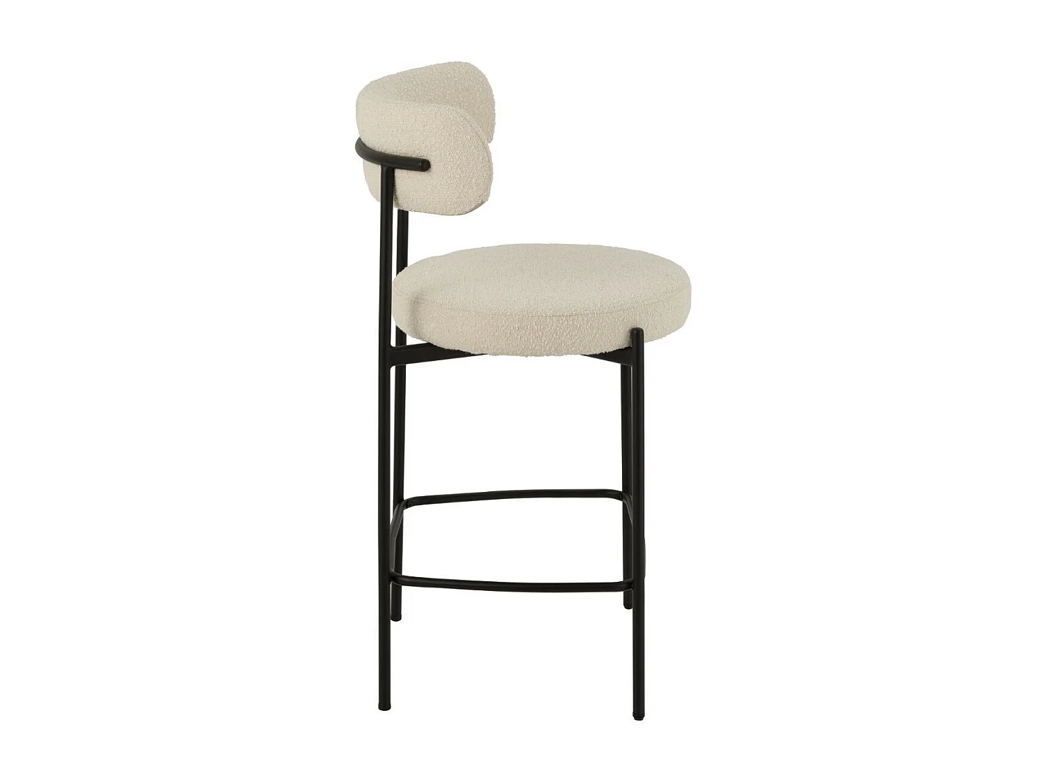 Chaises de bar en métal noir et bouclette (lot de 2) - GERDA
