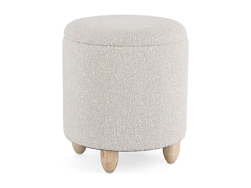 Tabouret pouf avec rangement en tissu bouclé D36 - ZACK