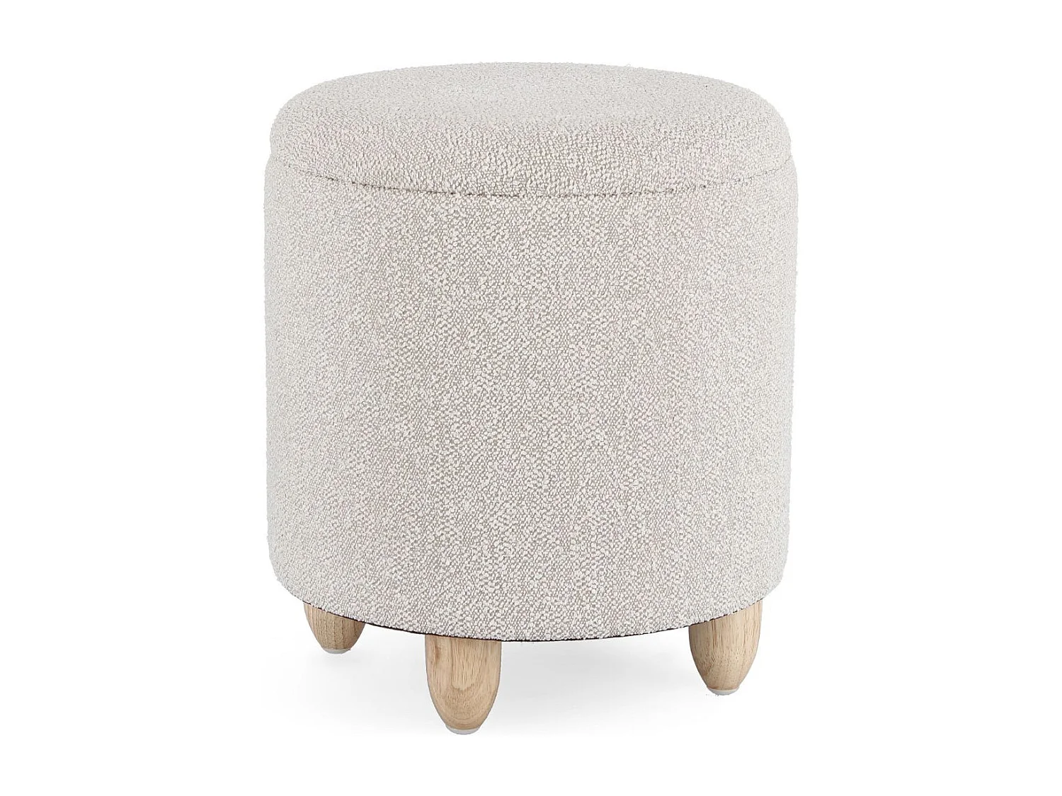 Tabouret pouf avec rangement en tissu bouclé D36 - ZACK