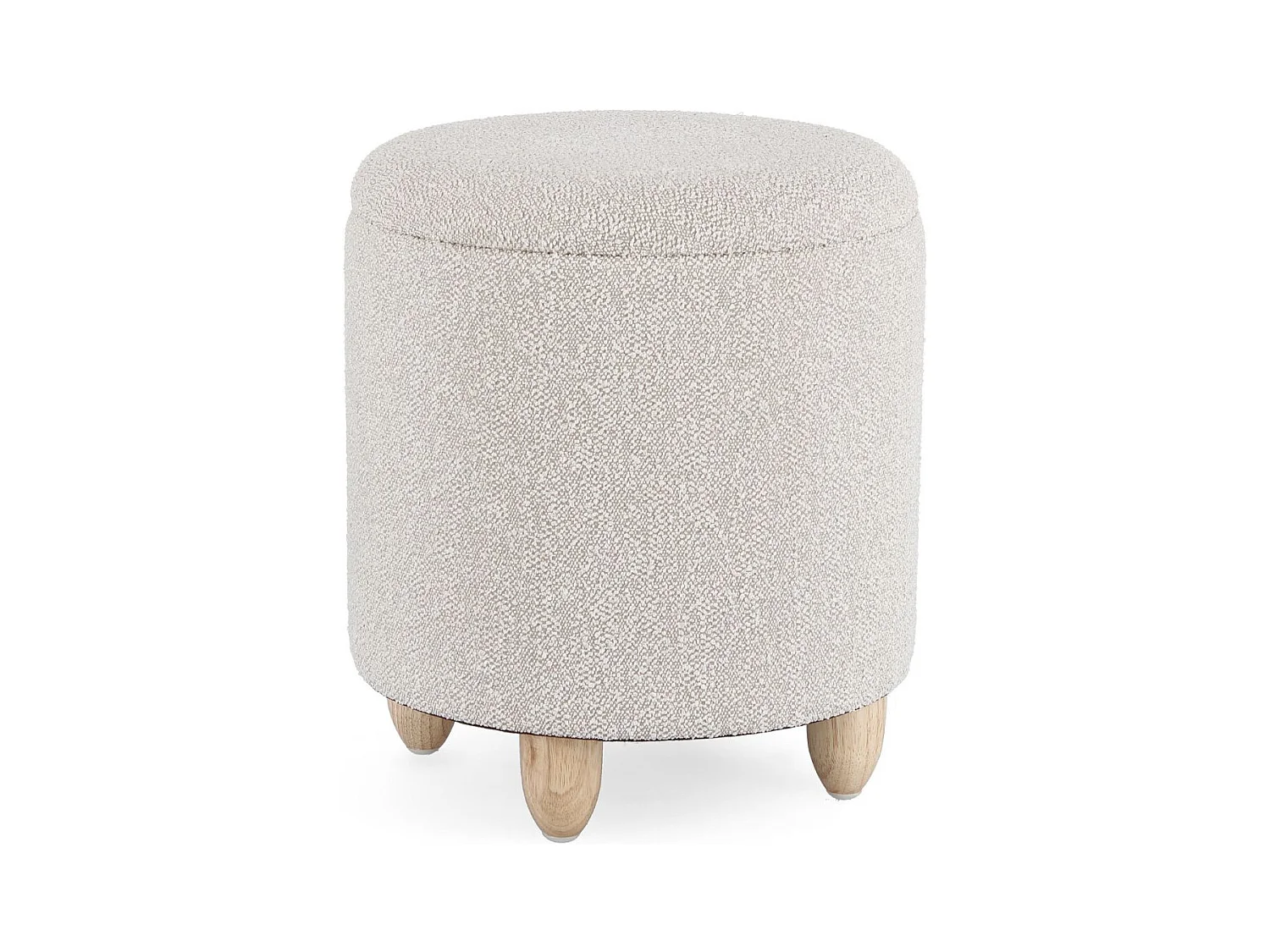 Tabouret pouf avec rangement en tissu bouclé D36 - ZACK