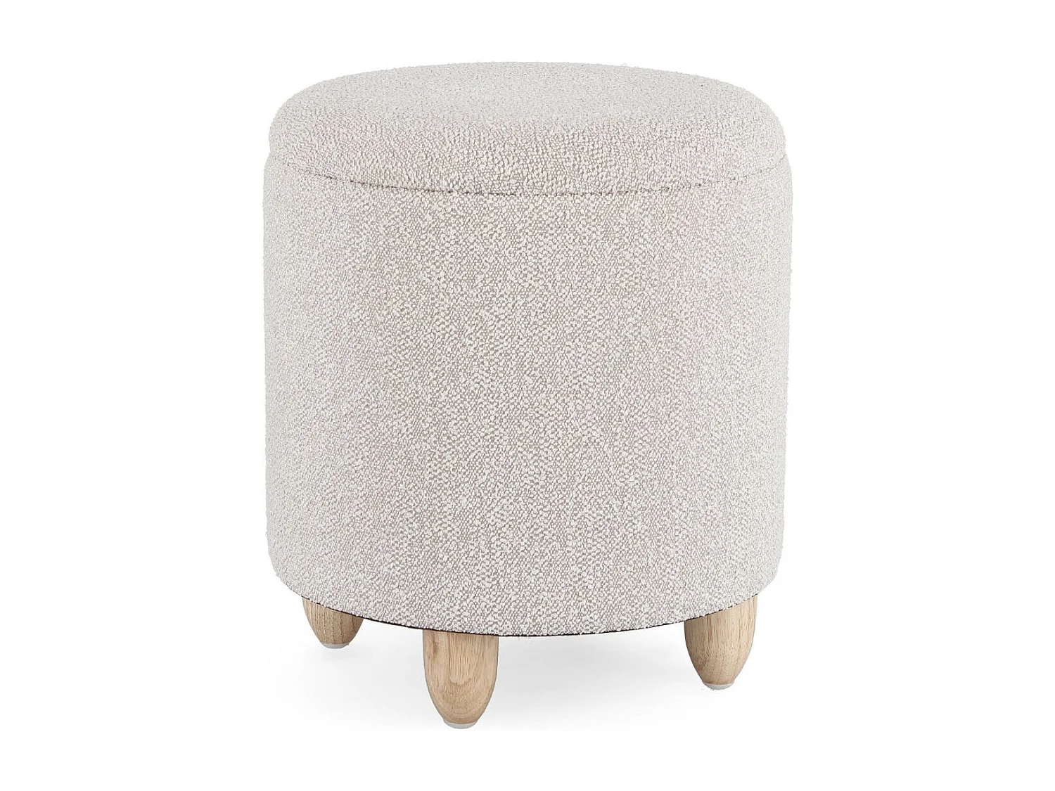 Tabouret pouf avec rangement en tissu bouclé D36 - ZACK
