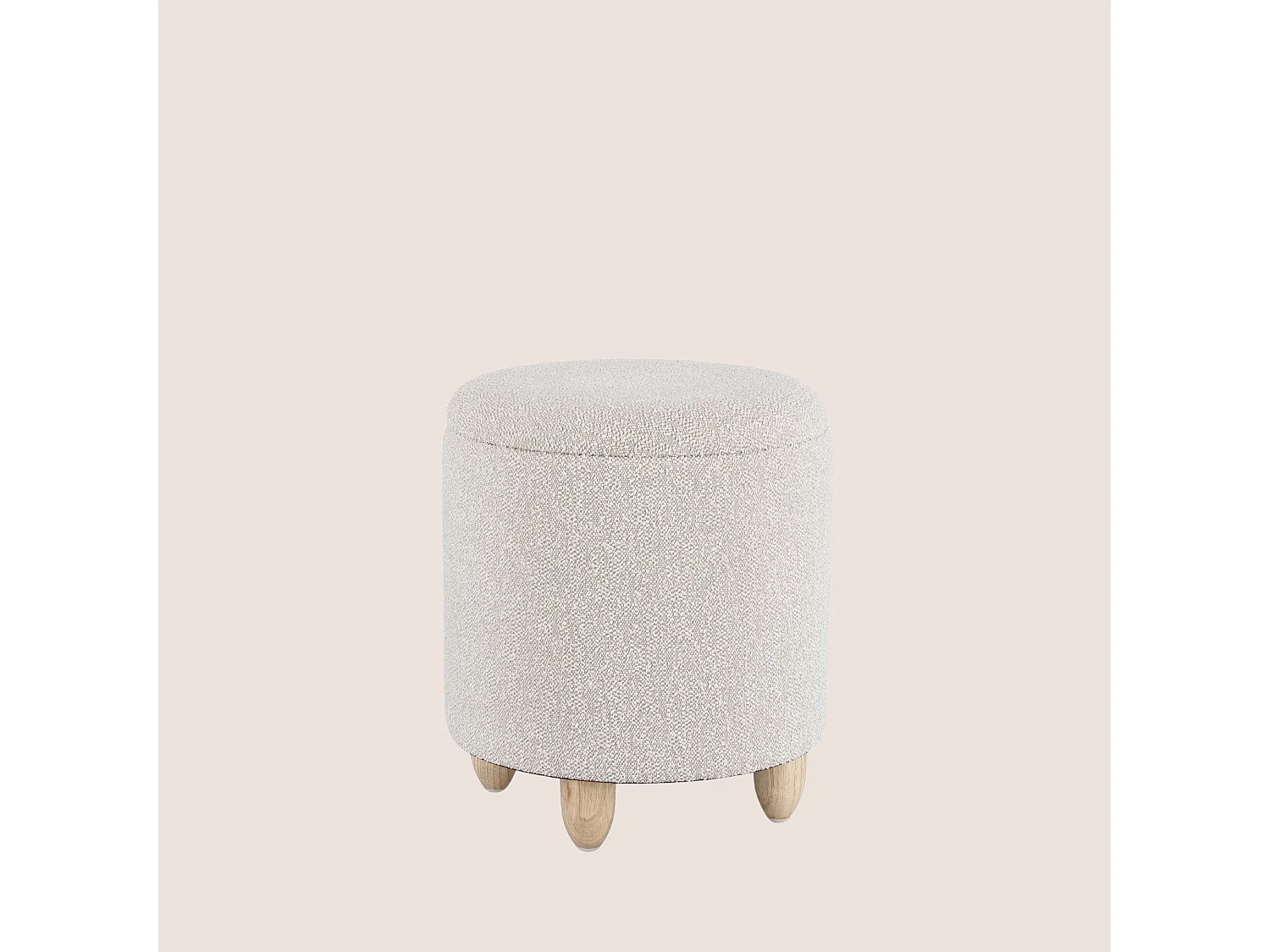 Tabouret pouf avec rangement en tissu bouclé D36 - ZACK