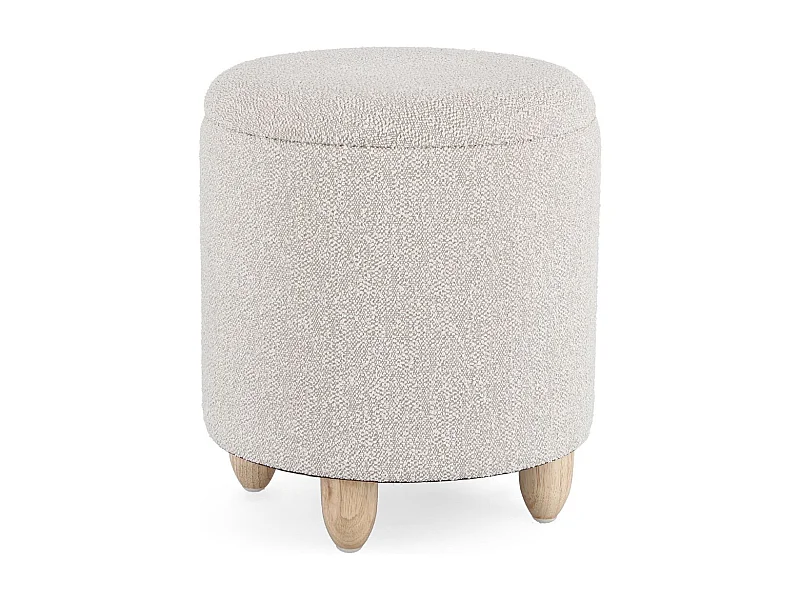 Tabouret pouf avec rangement en tissu bouclé D36 - ZACK