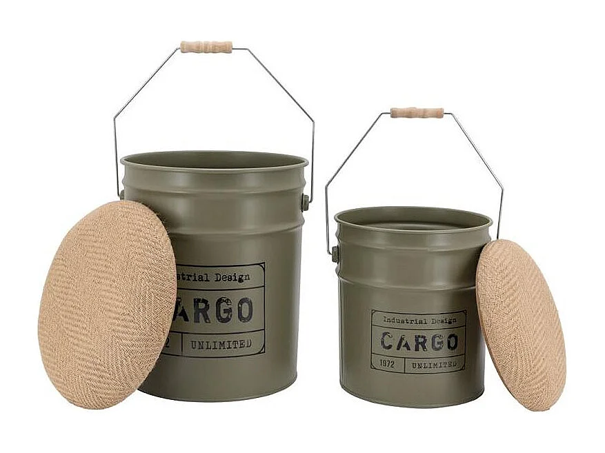 Tabouret/coffre en métal Cargo