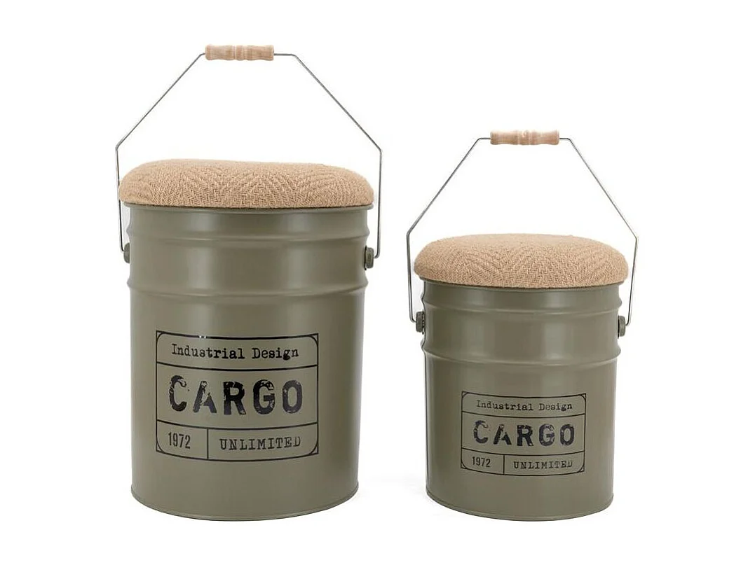 Tabouret/coffre en métal Cargo