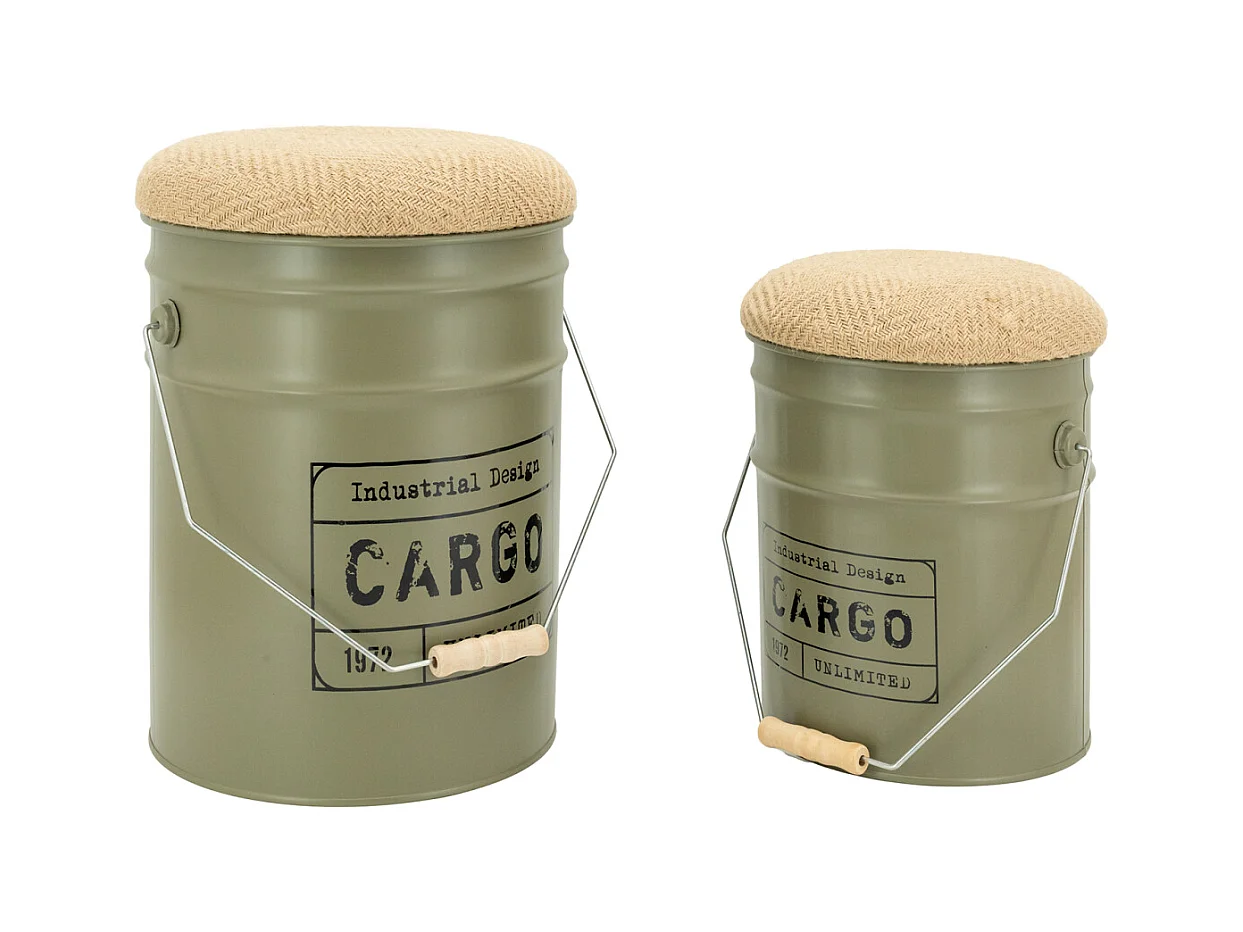 Tabouret/coffre en métal Cargo