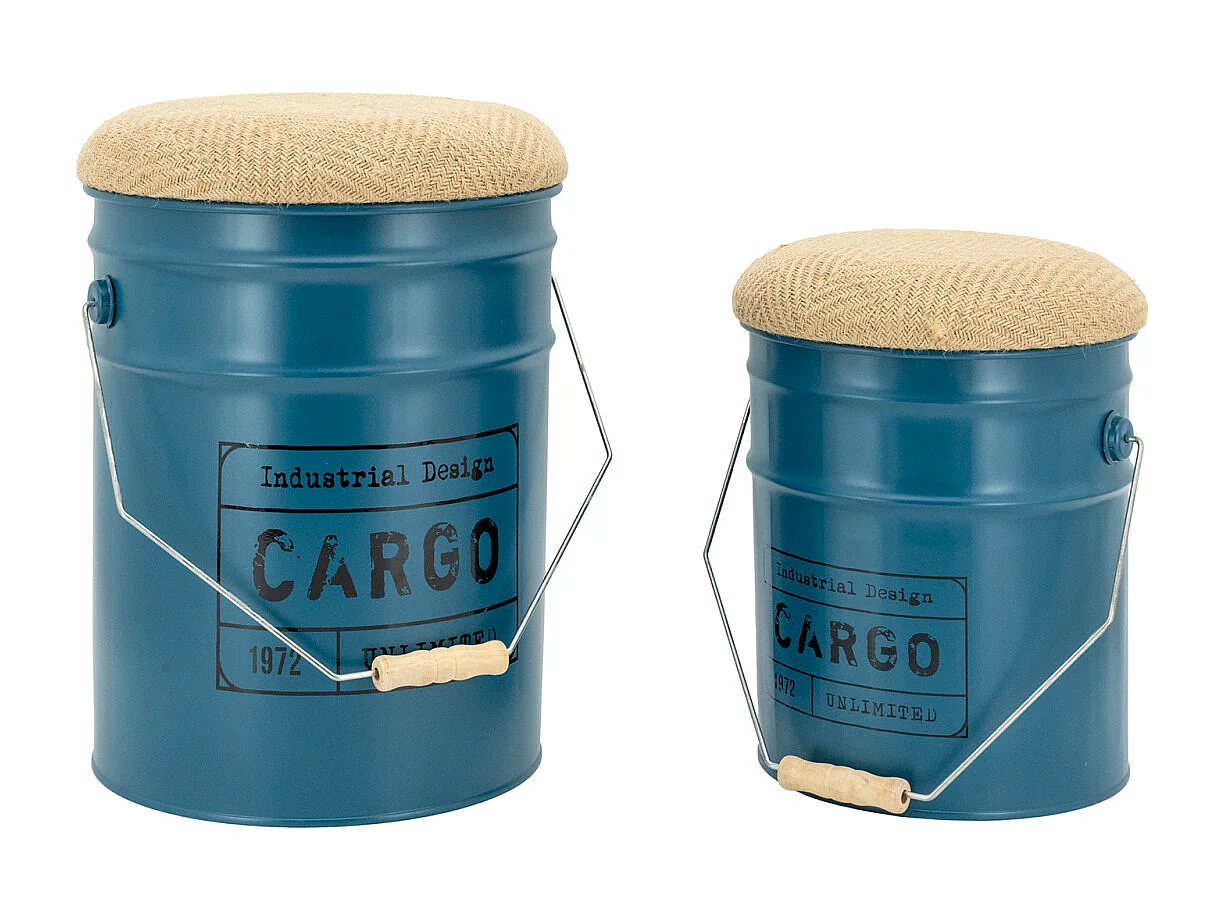 Tabouret/coffre en métal Cargo