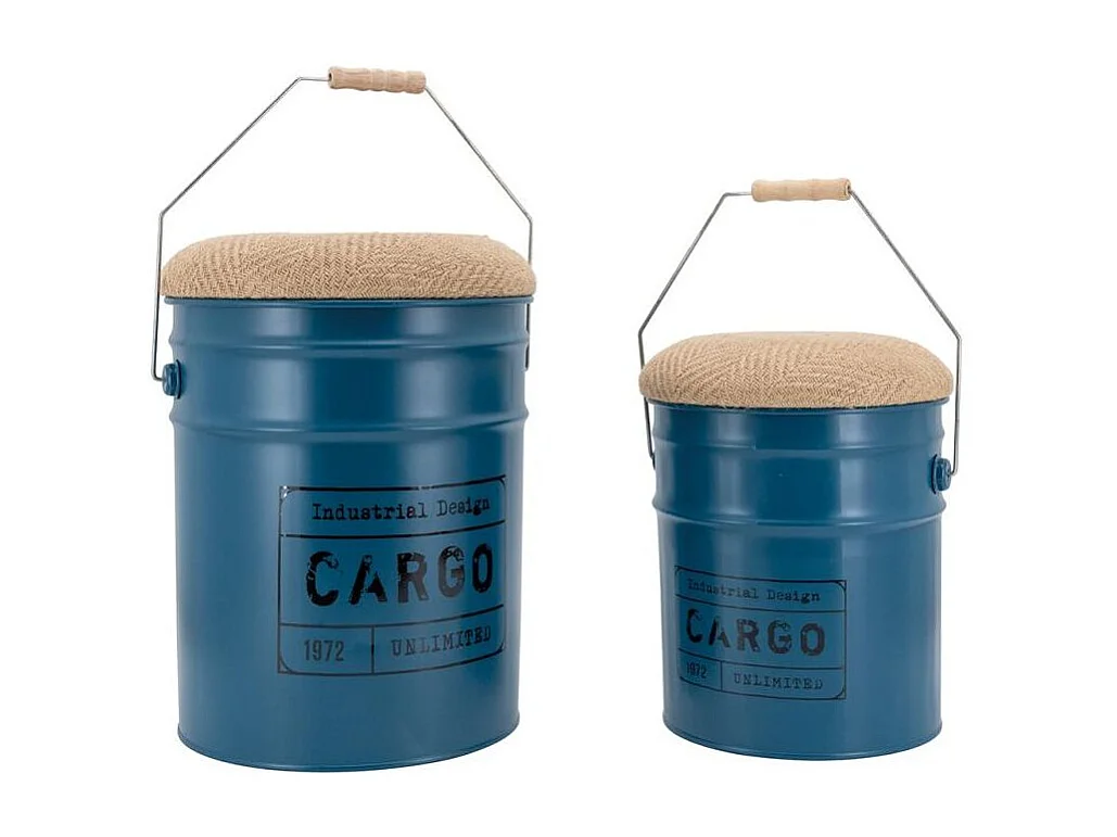 Tabouret/coffre en métal Cargo