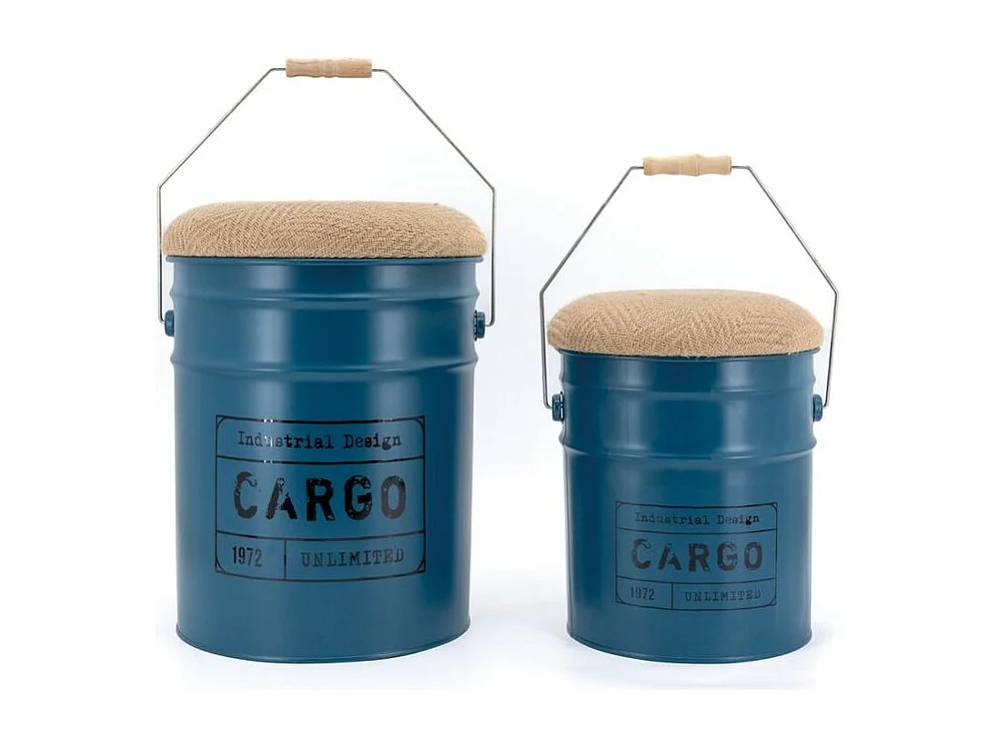 Tabouret/coffre en métal Cargo