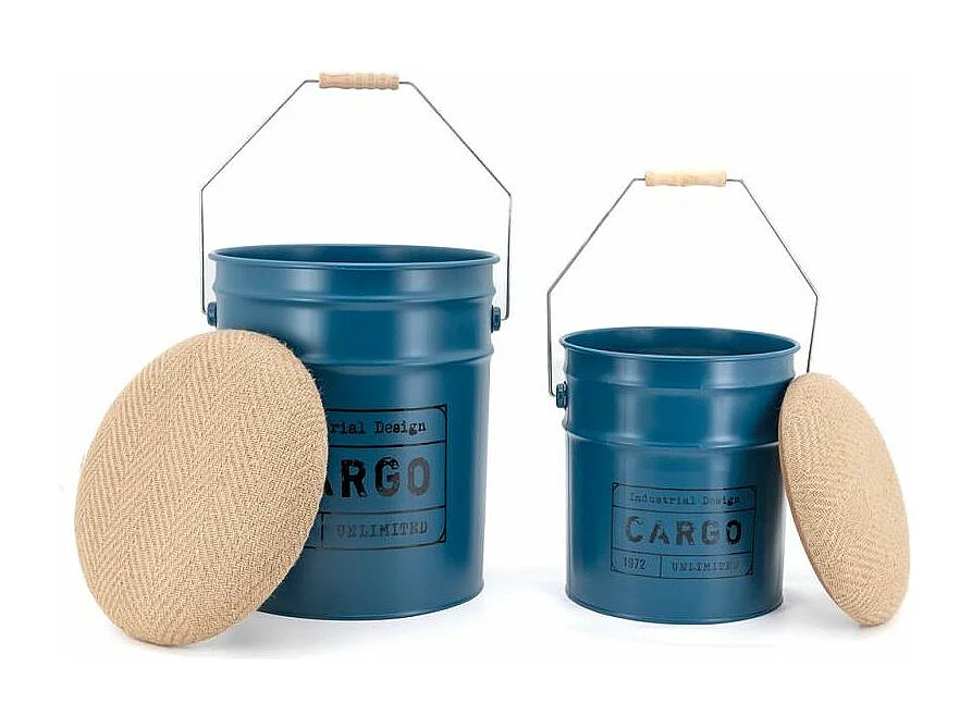 Tabouret/coffre en métal Cargo