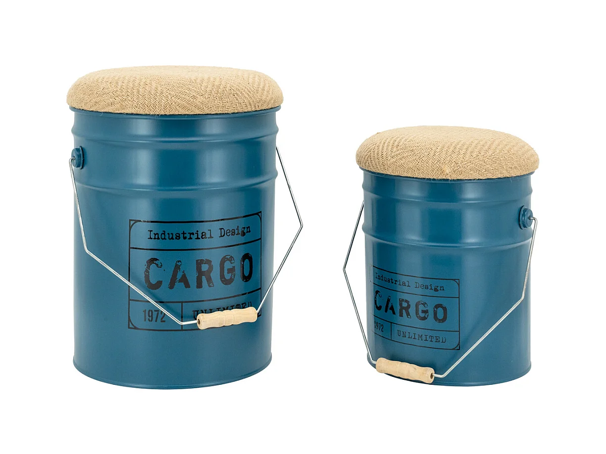 Tabouret/coffre en métal Cargo